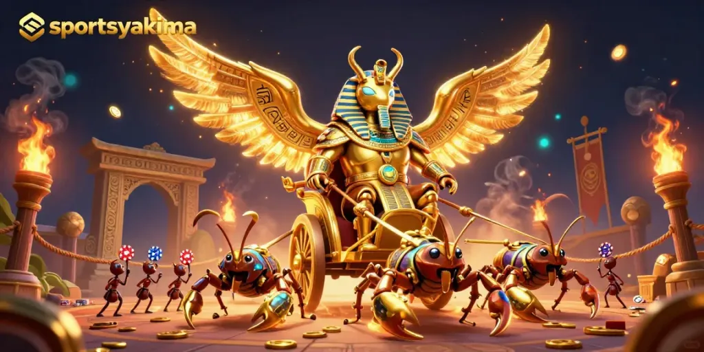 Experience the thrill of sportsyakima while betting in an ancient arena with golden elements.
