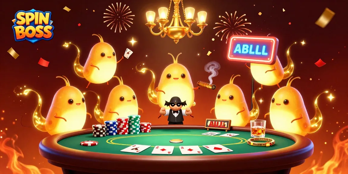Spin Boss casino scene with vibrant glowworms lighting a poker table and enchanting atmosphere.
